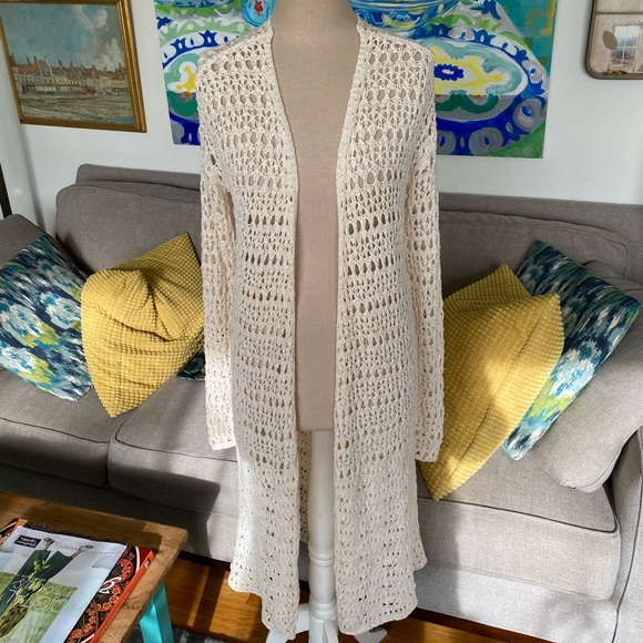 American Eagle Crochet Long Cardigan 